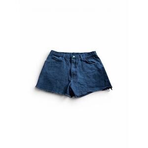 Wrangler Off Black Denim Jean Shorts Raw Hem Cut Reworked DIY Size 38 Festival